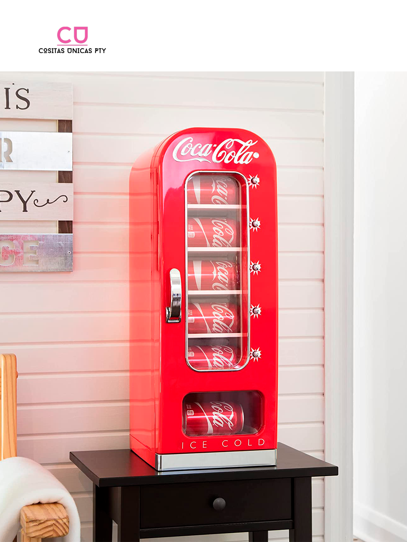 Nevera Coca Cola con dispensador automático de latas