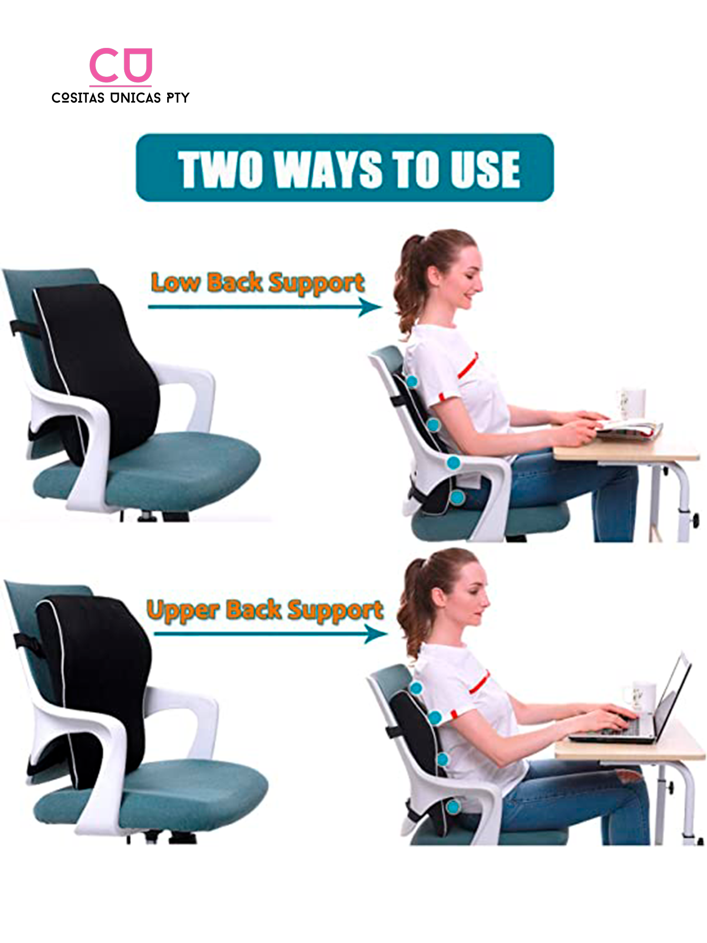 Almohada de apoyo lumbar para silla de oficina, almohada de respaldo para  silla de automóvil, soporte ergonómico para silla de respaldo, almohada de