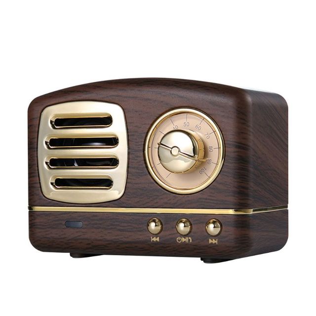 Mini radio de madera Radio pequeña retro con altavoz Bluetooth