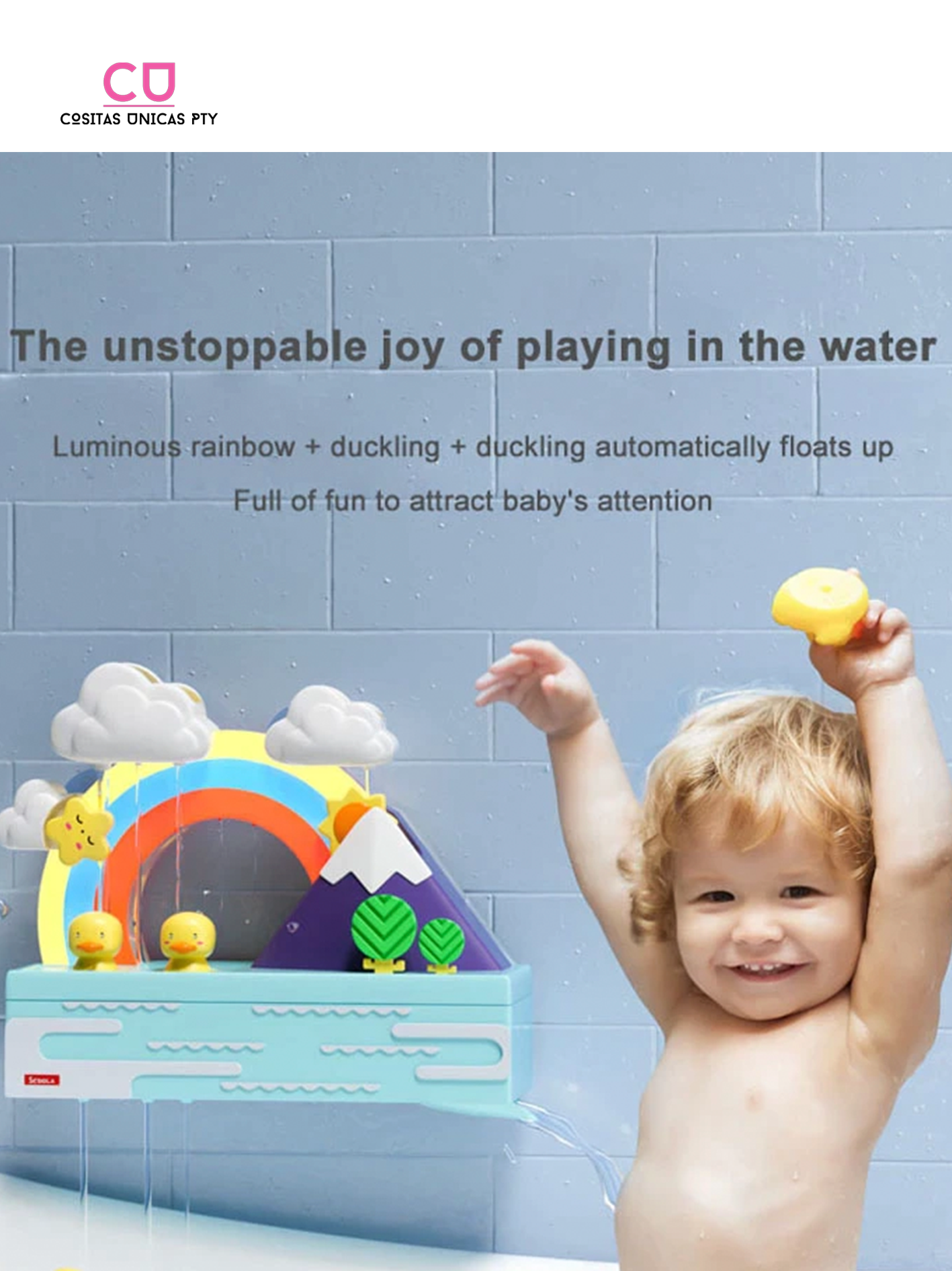 de baño para bebés y niños, tubería ducha de arcoíris