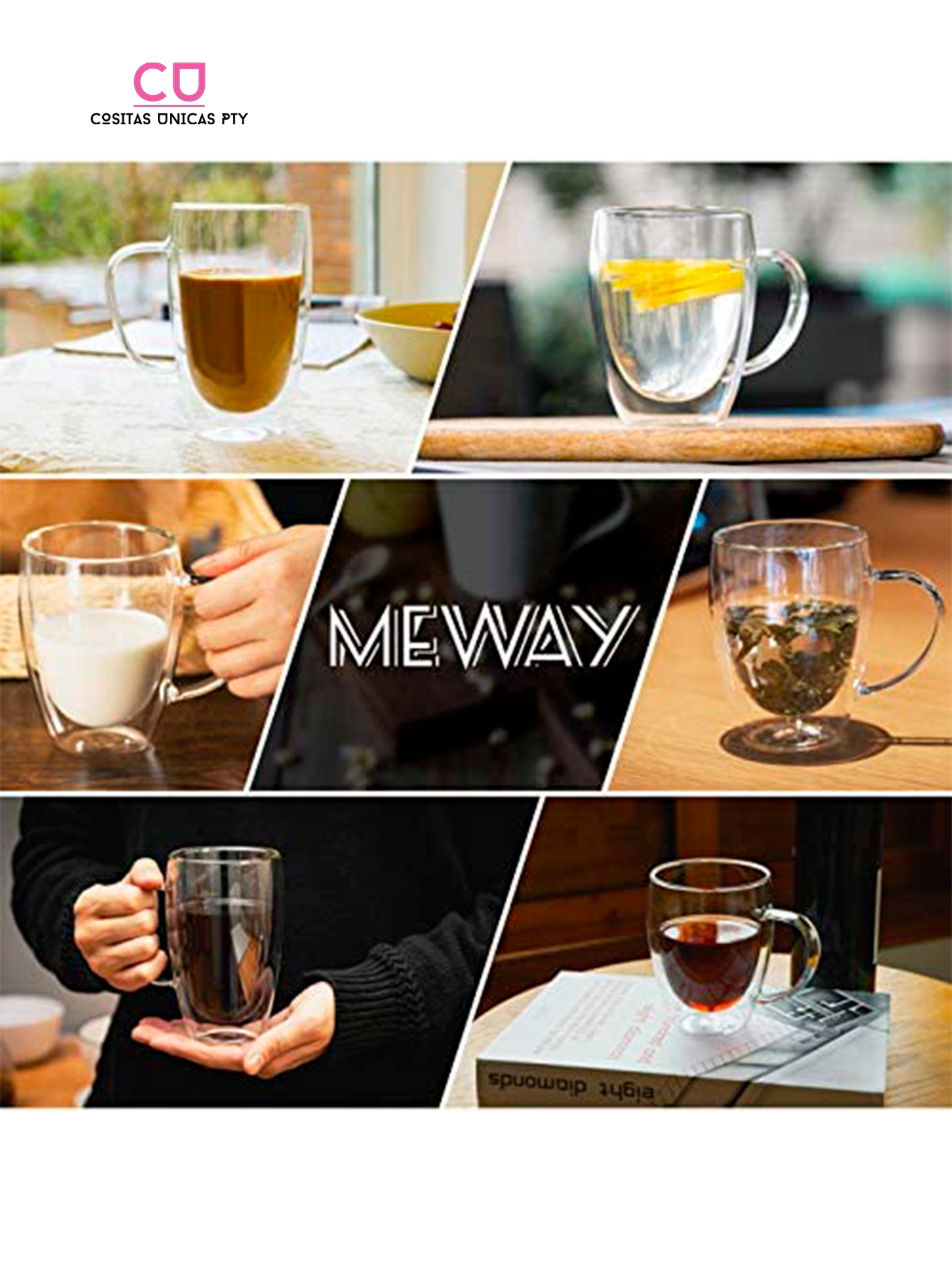 Tazas de café de cristal, taza de calabaza de 16 onzas con asa, juego de 2,  taza de té de café trans…Ver más Tazas de café de cristal, taza de