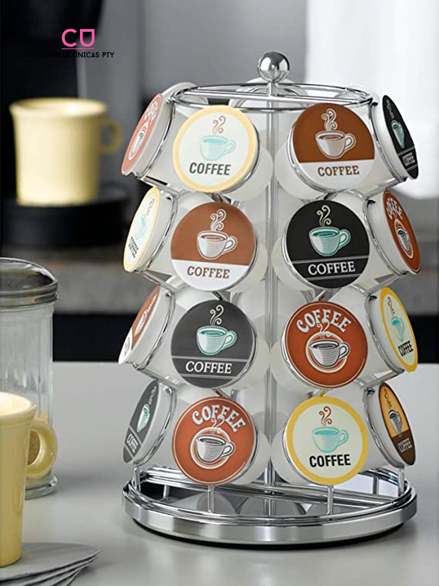 Organizador para capsulas de cafe giratorio